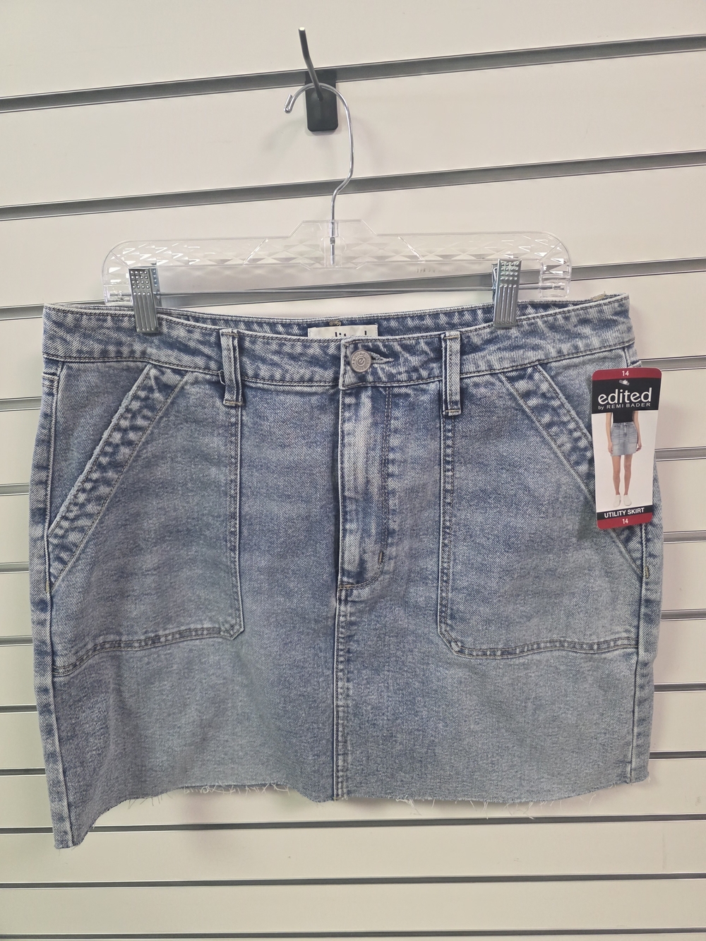 Edited Light Wash Denim Utility Skirt - Women